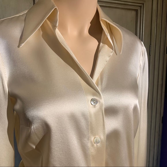 Trina Turk Silk & Spandex Tie Front Blouse - Picture 2 of 7